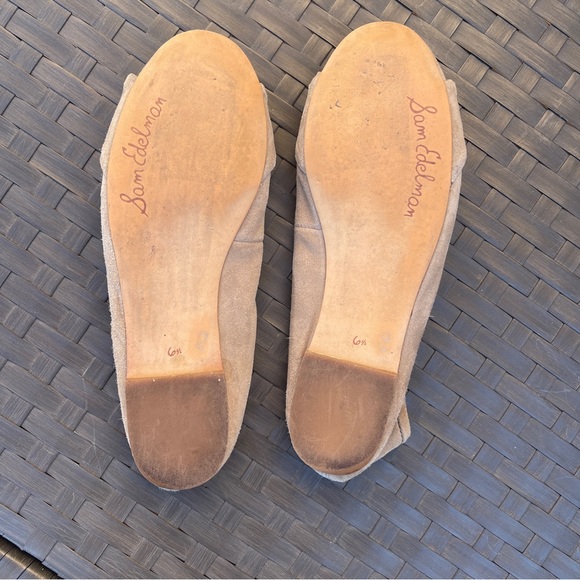 💖 Sam Edelman Florus Taupe Suede Ballet Flat with Bow-Wrap Top Knot - Picture 8 of 14